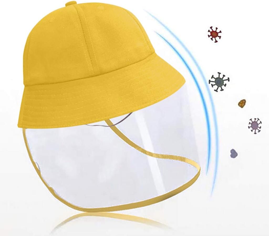 BBesty Protective Face Shield for Kids Safety Full Cover Fisherman Hat with Clear Visor Anti Pollution Splashing Proof Waterproof Outdoor Facial Cover for Boys Girls
