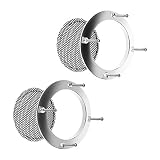 BCP 2 pcs 2 inch Silver Color Ring Black Mesh Speaker Decorative Circle Subwoofer Grill Cover Guard Protector with Screw