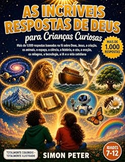 Livro As Respostas Incríveis de Deus para Crianças Curiosas: Mais de 1.000 Respostas Bíblicas Ilustradas para Crianças de 7 a 12 Anos | Uma Enciclopédia Cristã sobre Deus, Jesus, Criação, Animais, Espaço