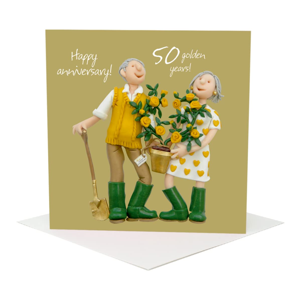 Holy Mackerel 50th Wedding Anniversary Card for Couple — Fun Golden Wedding Anniversary Card — Original Artwork by Erica Sturla