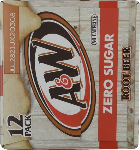 A&W ZERO SUGAR ROOT BEER SODA, 12 FL OZ CANS, 12 PACK