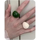 Zinzin Multicolor Resin Chunky Ring for Women, Acrylic Rings Knuckle Finger Rings Cute Trendy Statement Dome Thick Rings
