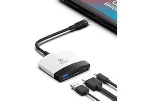 Switch Dock for Nintendo Switch OLED, Hagibis Portable TV Dock Charging Docking Station with HDMI and USB 3.0 Port Replacement Base Dock Set Type C to HDMI TV Adapter for MacBook Pro Air (Black White)
