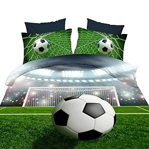 Buy 4 PCS 3D Vivid Cotton Printed Soccer Football Bedding Sets,Boys