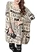 ELLAZHU Women Baggy Newspaper Print Knit Pullover Dress Onesize SZ25