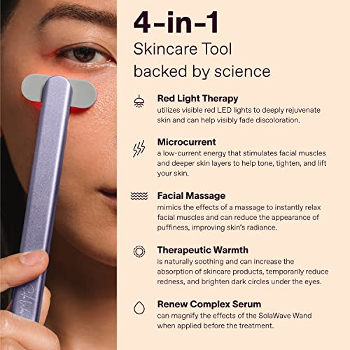 SolaWave 4in1 Facial Wand and Renew Complex Serum Bundle Red Light