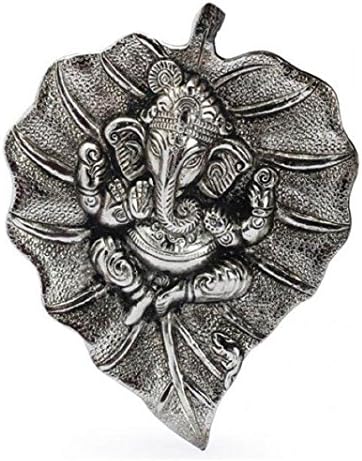Rci Handicrafts Metal Leaf Ganesh Door Hanging Wall Art for Home Decor (Silver)