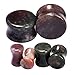 Oyaface 20 Pcs Stone Ear Plugs Gauges Set Double Flared Tunnels Expander Stretchers Saddle Earrings Flesh Ear Piercing Jewelry Multicolor, 0G(8mm)