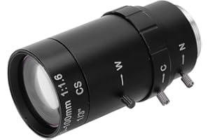 Zoom Camera Lens, 1.3MP Zoom CCTV Lens CS Mount Manual Aperture 5‑100mm Aluminum Alloy Low Distortion High Compatibility HD L