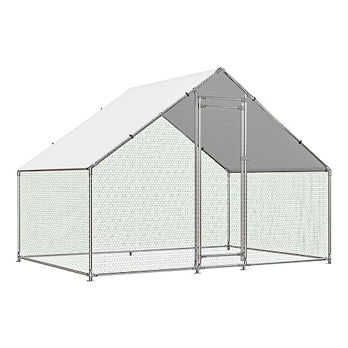 Large Metal Chicken Coop Walk-in Poultry Cage with Water-Resident and ...