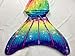 YITU Mermaid Tails for Swimming with Monofin Swimmable Costume Swimsuit for Kids, Boys and Girls -Rainbow Candy-120
