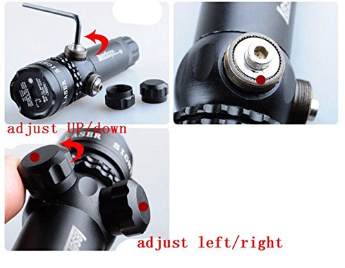 Higoo Tactical Green Laser Dot Sight, Shockproof 532nm Rifle Gun Laser Scope w/ Rail & Barrel Mount Cap Pressure Switch & Battery