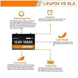 VESTWOODS Smart 12V 100Ah LiFePO4 Lithium