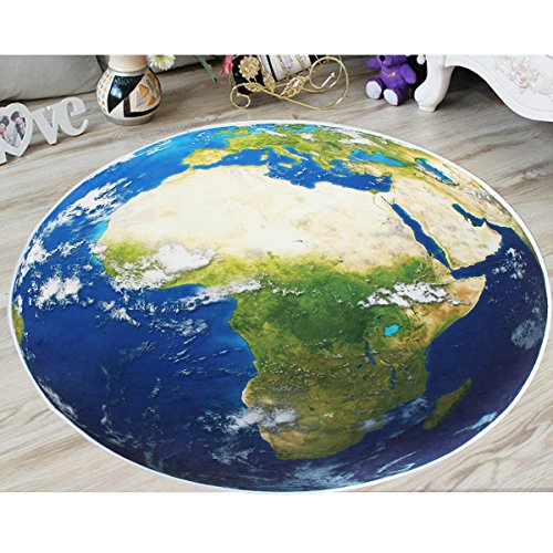 Jeteven 31.5 Inch Kids Rug World Map Round Area Rugs Baby Crawling Mats Game Blanket Floor Playmats Carpet for Living Room Bedroom, Non Slip
