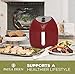 Paula Deen 9.5 QT (1700 Watt) Family-Sized Air Fryer, Rapid Air Circulation System, Single Basket System, Ceramic Non-Stick Coating, Simple Knob Controls, 50 Recipes, 1-Year Warranty (Merlot)
