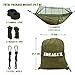 IDEALUX Camping Hammock with Net, Lightweight Portable Double Parachute Hammocks, High Capacity & Tear Resistance Perfect for Hammock Camping, Backyard Relaxation (ArmyGreen)