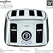 Hephaestus 4 Slice Bagel Toaster Extra Wide Slot and LED Display Adjustable Temperature Control with Removable Crumb Tray Brushed Stainless