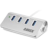 USB Hub, Anker 4-Port USB 3.0 Portable Aluminum Hub with 2-Foot USB 3.0 Cable, for iMac, MacBook, MacBook Pro, MacBook Air, Mac Mini, or any PC (Silver)