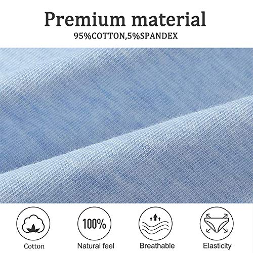 MS.ING 4Pcs Womens Underwear Hipster Panties Soft Cotton Lace Trim Briefs Bikinis (Black Blue Grey, Small)