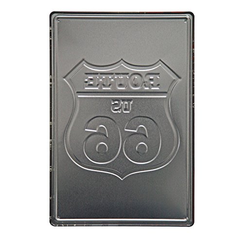 YOSEE Route 66 Rustic Metal Tin Signs Wall Decor Art 8x12 Inches (20x30cm)