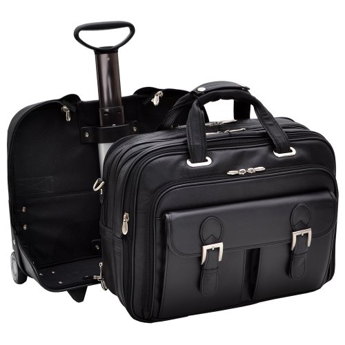Siamod CERESOLA 46005 Black Checkpoint-Friendly 17" Detachable-Wheeled Laptop Case