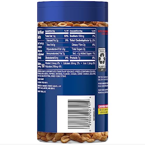 PLANTERS DRY ROASTED PEANUTS, POP & POUR 7 OZ JAR (PACK OF 4)