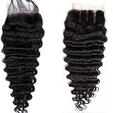 Freyja Hair Brazilian Virgin Hair Human Hair Closure With Baby Hair Deep Wave Top Lace Closure Part 8-20