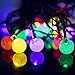 Globe Solar String Lights, 30 LED 20ft Outdoor Fairy Bubble Crystal Ball String Lights Christmas Decorative Lighting for Halloween Holiday Wedding Garden Patio Party Thanksgiving, 2-Pack
