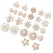 22Pcs Crystal Rhinestones Pearl Buttons, Rhinestone Flower Embellishments Button Flatback Pearl Beads DIY for Jewelry Making, Wedding DIY Supplies, Clothes, Bags, Shoes and Sew Craft Projects