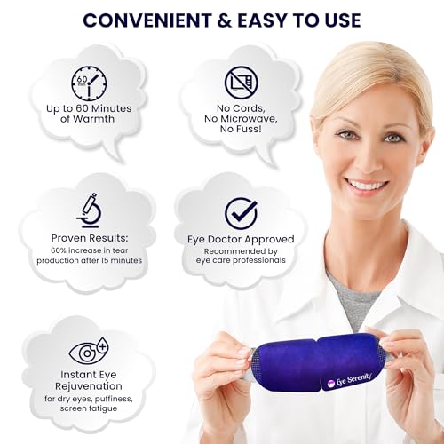 Self Heating Warm Compress for Dry Eyes, Steam Eye Mask I Heated Fast Relief for Stye, Puffy Sensitive Eyes - Long Lasting Moist Heat for Sleep, 15 Pack
