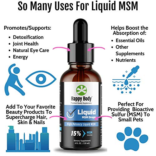 HAPPY BODY Liquid MSM Drops The Highest MSM Content in a Liquid MSM