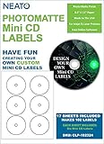 Genuine Neato - PhotoMatte Mini CD Labels CLP-192324 – 6 Labels per Sheet - 17 Sheets - 102 Labels Total  - Online Design Access
