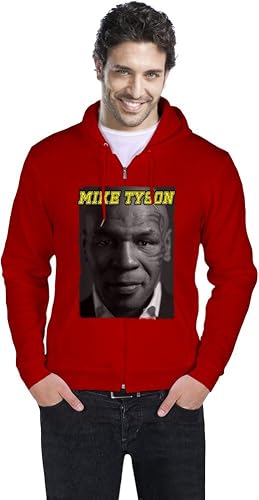 Mike Tyson Portrait Mens Zipper Hoodie Large : Amazon.co.uk: Clothing