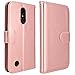 LG K20 V Case, LG K20 Plus Case, LG Harmony Case, LV V5 Case, LG K10 2017 Case, LK Luxury PU Leather Wallet Flip Protective Case Cover with Card Slots and Stand (Rose Gold)