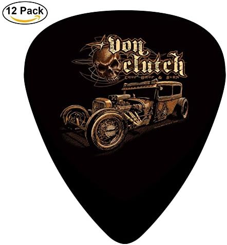 Von Clutch Celluloid Guitar Picks 12 Pack Includes Thin,Medium,Heavy Gauges For Electric Acoustic Guitar