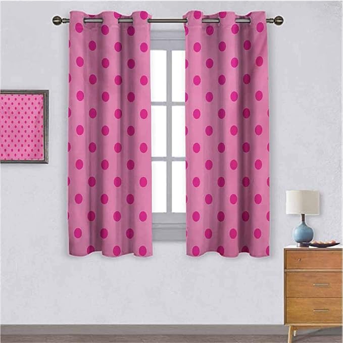 Hot Pink Bedroom Curtains Classical Simplistic Pattern Design with