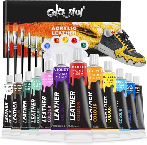 Colorful Leather Paint Set for Shoe 12 Colors
