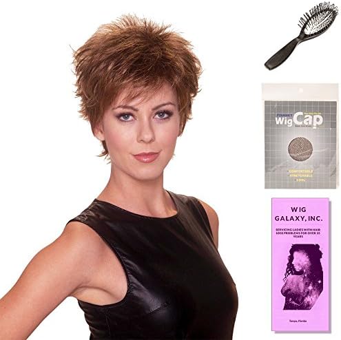 (4 Item Bundle) - (#BT-6021) Central Perk by Belle Tress, Wig Brush, Booklet and a Free Wig Cap Liner. (Gold Blond HL)