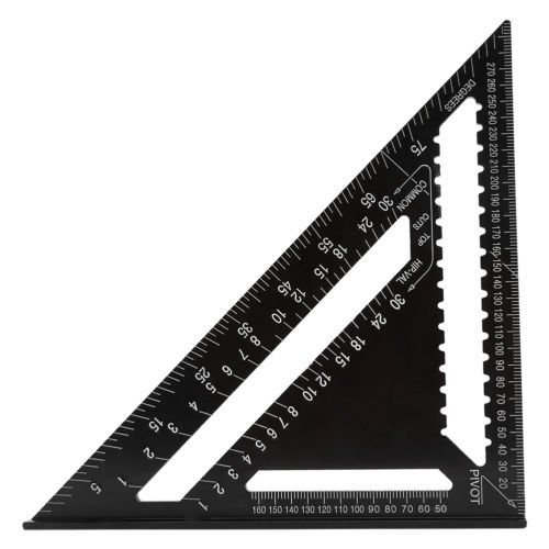 Bulipu 12 Inch Triangle Ruler High Precision Aluminum Alloy Architect Engineer Carpenter