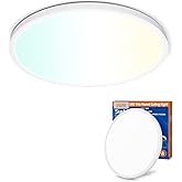 Allsmartlife LED Flush Mount Ceiling Light Fixture 1-Pack, 18 inch 36W 4650lm Flat Ceiling Light, 3000K/4000K/6500K, Round Ceiling Light Fixture for Bedroom, Living Room, Kitchen