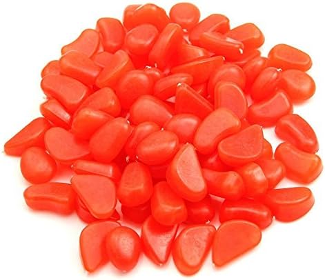 LLTrader 100 Pcs Glow in the Dark Luminous Pebbles for Walkway Yard &amp; Fish Tank Outdoor Garden Decorative Stones (Orange)