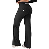 YEOREO Straight Leg Leggings with Pockets Cargo Workout Leggings for Women No Front Seam Hidden Scrunch High Waist Yoga Pants