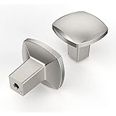 Asidrama 10 Pack Brushed Satin Nickel Kitchen Cabinet Knobs Square Dresser Knobs Drawer Knobs Cabinet Hardware Zinc Knobs for