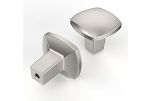 Asidrama 10 Pack Brushed Satin Nickel Kitchen Cabinet Knobs Square Dresser Knobs Drawer Knobs Cabinet Hardware Zinc Knobs for Dresser Drawers