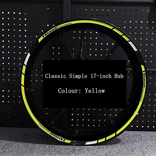 Applicable to Kawasaki Z1000Z900Z800Z650Z400Z250 Motorcycle Wheel Sticker, Waterproof Reflective Rim Sticker, Front wheels and rear wheels? (yellow)