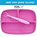 Silikong Suction Plate for Toddlers + Silicone Spoon | Microwave, Dishwasher and Oven Safe | Stay Put Divided Baby Feeding Set for Babies and Infants