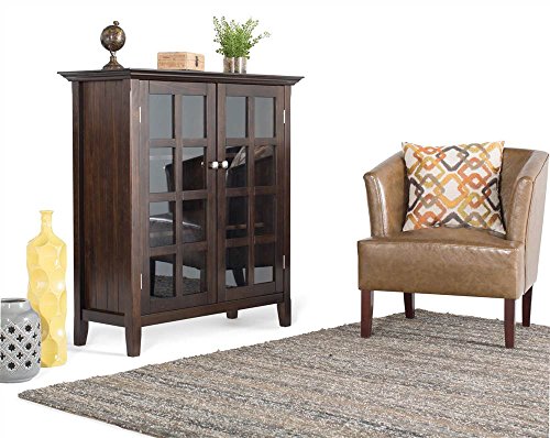 Acadian Solid Wood 39 inch Wide Rustic Medium Storage Cabinet in Brunette Brown