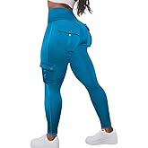 Flamingals Butt Lifting Leggings for Women High Waisted Workout Jeggings Cargo Leggings with Flap Pockets