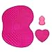 KEDSUM Silicone Makeup Brush Cleaning Mat, Makeup Brush Cleaner, Cosmetic Brush Cleaning Mat Portable Washing Tool Scrubber with Suction Cup