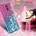 Compatible with LG Stylo 5/LG Stylo 5V/LG Stylo 5 Plus/LG Stylo 5+ Case,Quicksand Bling Sparkle Heart-Shaped Sequin TPU Bumper Heavy Duty Shockproof Protective Case for Women and Girls.Pink/Teal